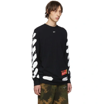 Shop Off-white Ssense Exclusive Black Incomplete Spray Paint Long Sleeve T-shirt In 1001 Black