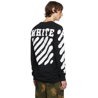 Shop Off-white Ssense Exclusive Black Incomplete Spray Paint Long Sleeve T-shirt In 1001 Black