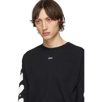 Shop Off-white Ssense Exclusive Black Incomplete Spray Paint Long Sleeve T-shirt In 1001 Black