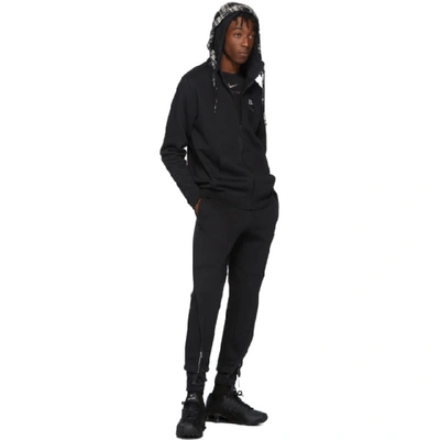 Shop Alyx 1017  9sm Black And White Nike Edition Double Hood Zip Hoodie In Blk0001