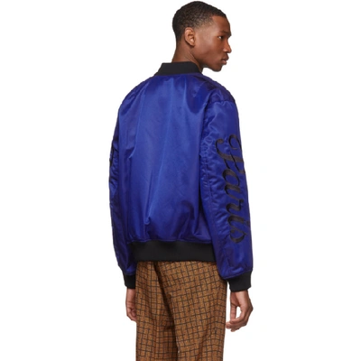 Shop Kenzo Blue Jumping Tiger Bomber Jacket In 74 Frenchbl