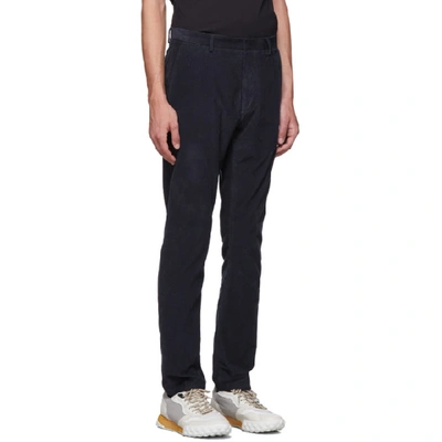 Shop Hugo Navy Corduroy Trousers In 405 Drkblue