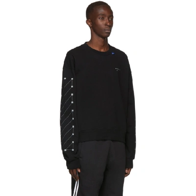 Shop Off-white Black And Silver Oversized Diag Backbone Sweatshirt In Blk Sil