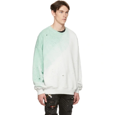 Shop Amiri White And Green Tie-dye Shotgun Sweatshirt In Mglmarshgla