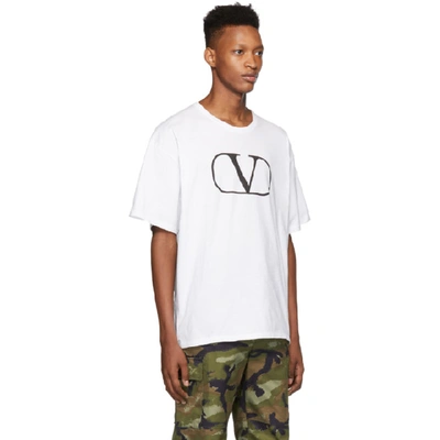Shop Valentino White Vlogo T-shirt In A01whtblk
