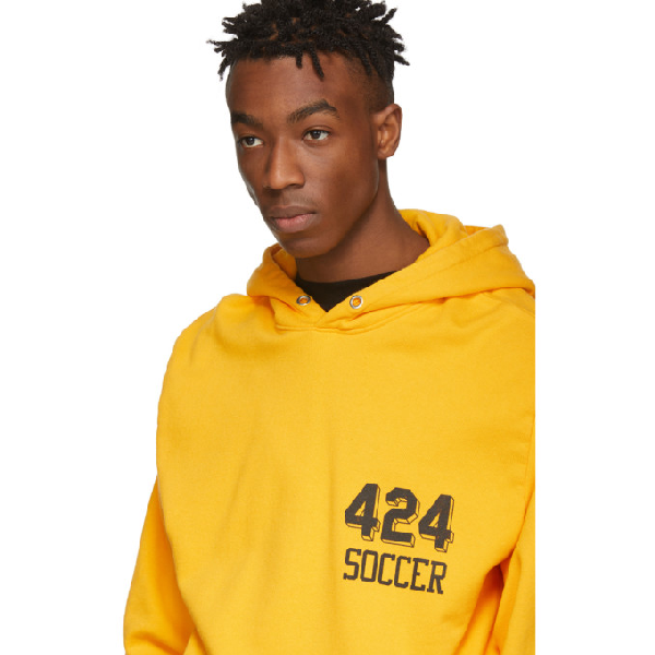 424 Yellow 'soccer' Hoodie | ModeSens