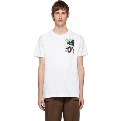 Shop Off-white White Spray Blurred Logo Slim T-shirt