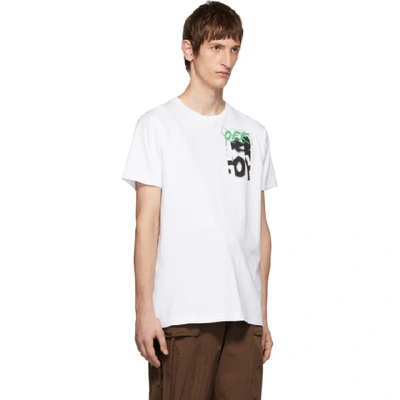 Shop Off-white White Spray Blurred Logo Slim T-shirt