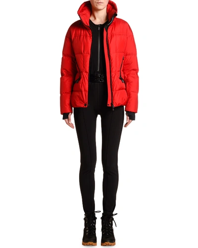 Shop Moncler Stand-collar Fitted Down Dixence Jacket In Black