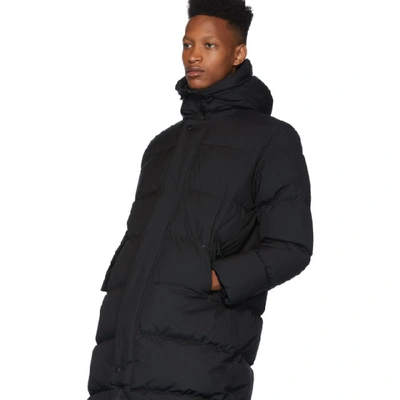 Shop Herno Black Down Oversized Laminar Coat In 9300 Black