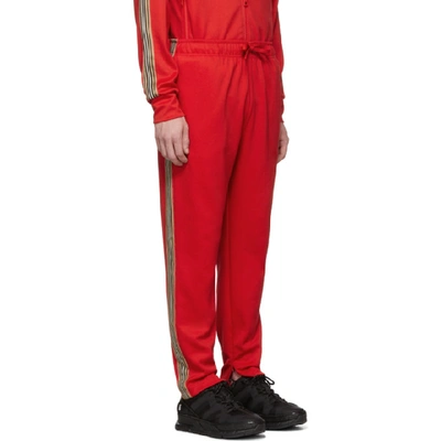 Shop Burberry Red Icon Stripe Sorrento Lounge Pants In Bright Red