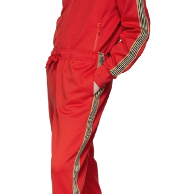 Shop Burberry Red Icon Stripe Sorrento Lounge Pants In Bright Red