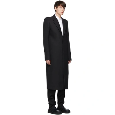 Shop Bottega Veneta Black Compact Wool Coat In 1000black