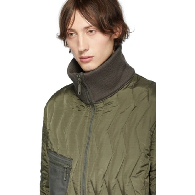 Shop Junya Watanabe Khaki Ripstop Quilted Jacket In 1 Khaki