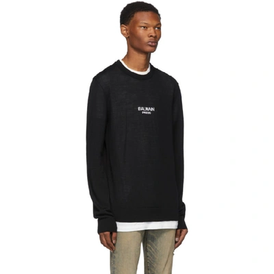 Shop Balmain Black Logo Sweater In 0pa Noir