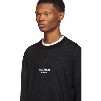 Shop Balmain Black Logo Sweater In 0pa Noir