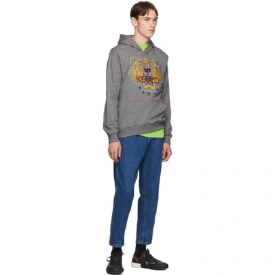 Shop Kenzo Grey Tiger Hiking Hoodie In 98 Anthraci