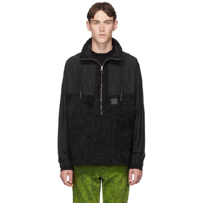 Shop Mcq By Alexander Mcqueen Mcq Alexander Mcqueen Black Hyper Fleece Jacket In 1000 Drkblk