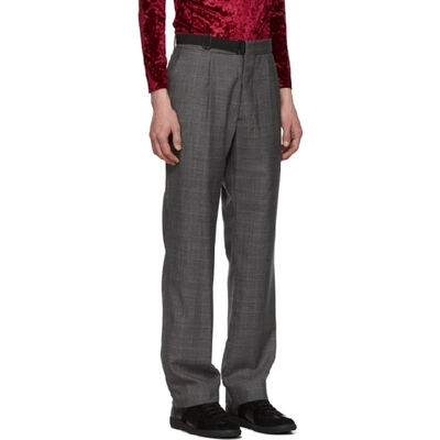 Shop Maison Margiela Grey Check Vintage Chino Trousers In 854f Greych