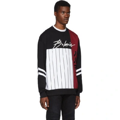 Shop Balmain Multicolor Baseball Sweatshirt In Aaa Multi