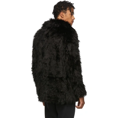 Shop Faith Connexion Black Faux-fur Coat In 001 Black