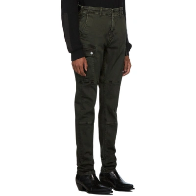Shop Amiri Green Cotton Cargo Pants In Olive
