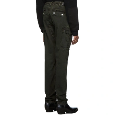 Shop Amiri Green Cotton Cargo Pants In Olive