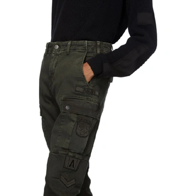 Shop Amiri Green Cotton Cargo Pants In Olive