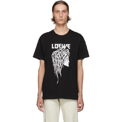 Shop Loewe Black Medusa Print T-shirt In 1100 Black
