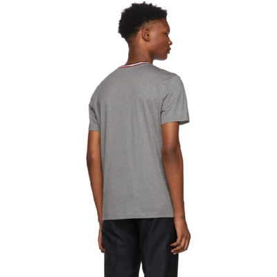 Shop Moncler Grey Maglia Contrast Collar T-shirt In 124-987.gry