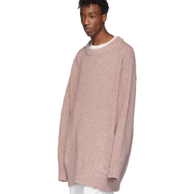 Shop Maison Margiela Pink Oversized Crewneck Sweater In 237 Pnk