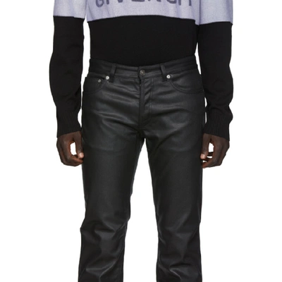 Shop Givenchy Black Coated Skinny Jeans In 001-black