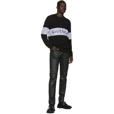 Shop Givenchy Black Coated Skinny Jeans In 001-black