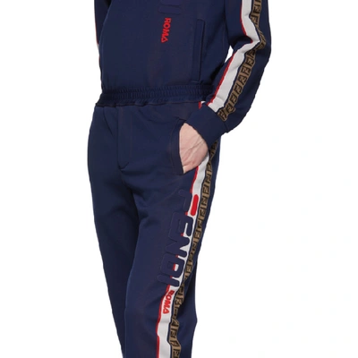 Fendi Logo Embellished Tracksuit In Blue | ModeSens