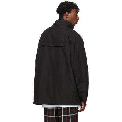 Shop Balenciaga Black Light Nylon Windbreaker Coat In 1000 Black