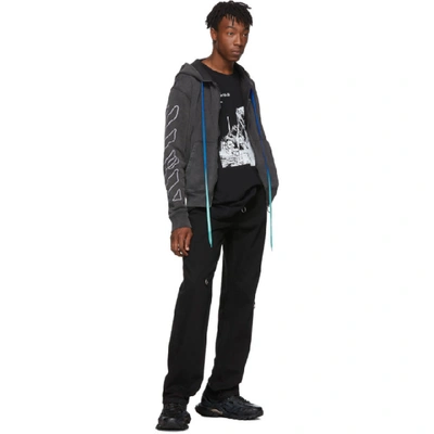 Shop Off-white Black Abstract Arrows Slim Zip Hoodie In 1001 Blkwht