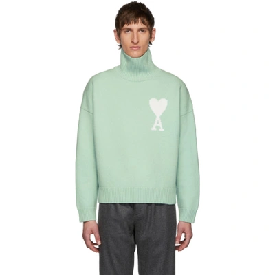 Shop Ami Alexandre Mattiussi Green Ami De Coeur Turtleneck In 302 Grn