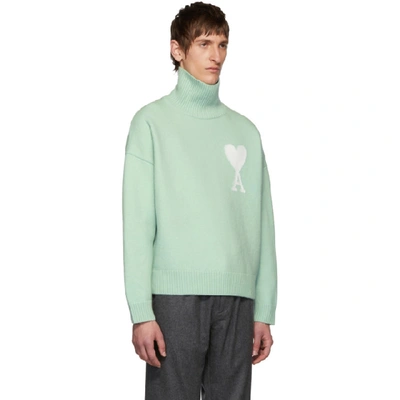 Shop Ami Alexandre Mattiussi Green Ami De Coeur Turtleneck In 302 Grn