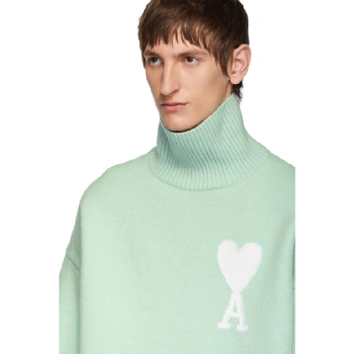 Shop Ami Alexandre Mattiussi Green Ami De Coeur Turtleneck In 302 Grn