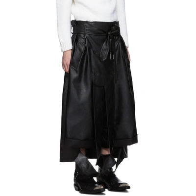 Shop Maison Margiela Black Faux-leather Trousers In 900 Black