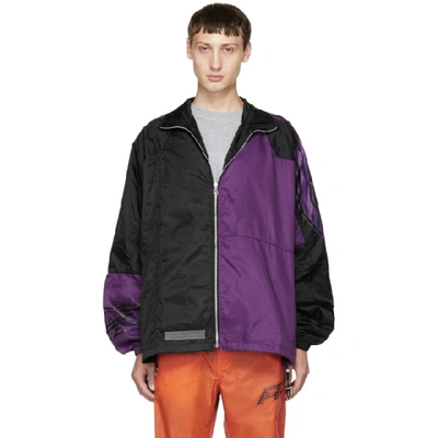 Shop Filling Pieces Black And Purple Panelled Jacket In 1797 Mutli