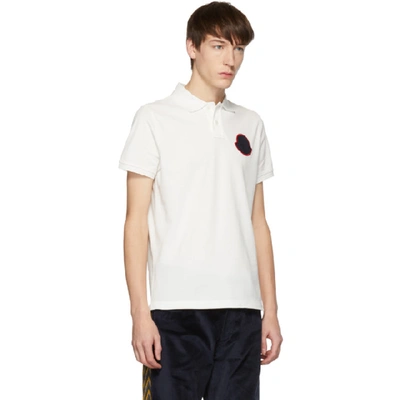 Shop Moncler White Boxer Polo In 004.white