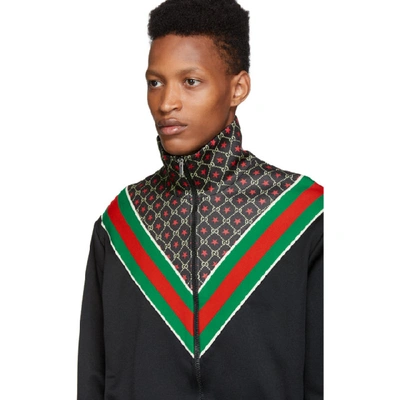 Shop Gucci Black Zip-up Gg Star Sweater In 1145 Black