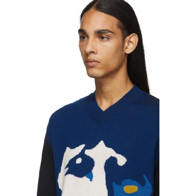 Shop Stella Mccartney Blue And Navy The Beatles Edition Ringo Starr Sweater