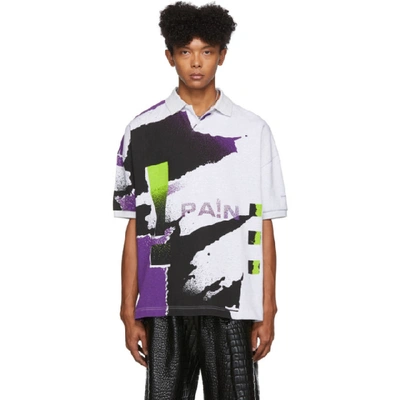 Shop Alexander Wang Grey And Purple Compact Jersey Polo In 930 Gry/pur
