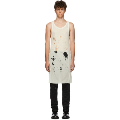 Shop Ann Demeulemeester Off-white Holes Tank Top In Auracru