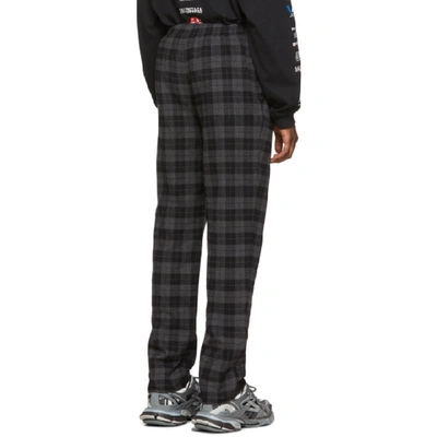 Shop Balenciaga Grey And Black Check Flannel Trousers In 1140 Anthra