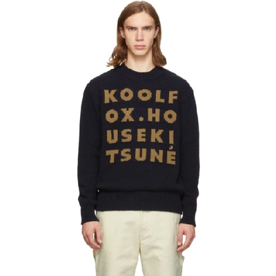 Maison Kitsune Navy Kool Fox Sweater In Dark Navy