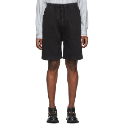 Shop Gucci Black Denim Washed Oversized Shorts In 1082 Black