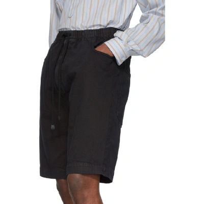 Shop Gucci Black Denim Washed Oversized Shorts In 1082 Black